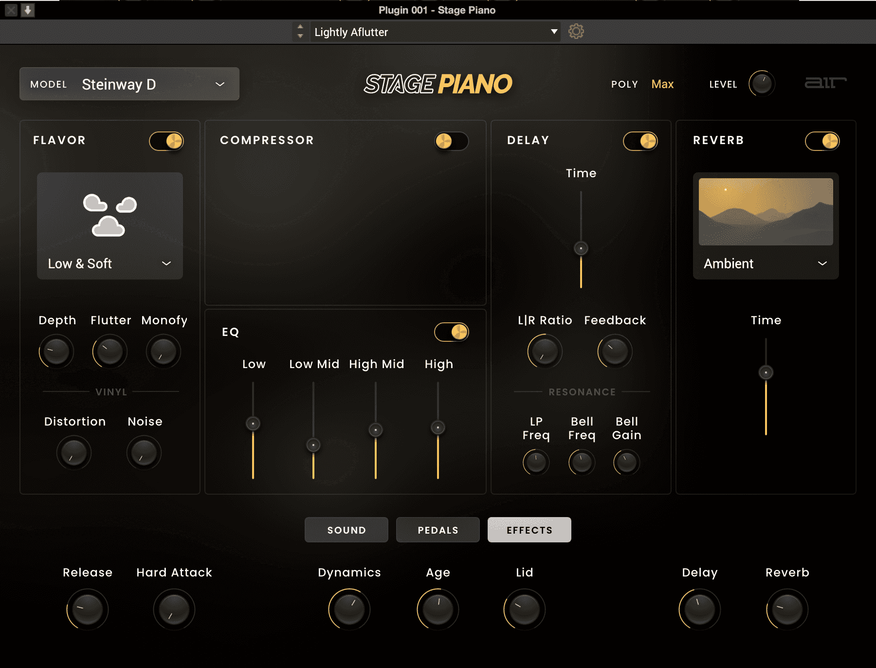 Stage Piano Effects Screen